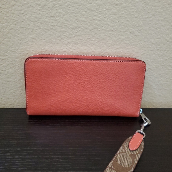 Coach Long Zip Around Wallet In Signature Canvas - Picture 9 of 13